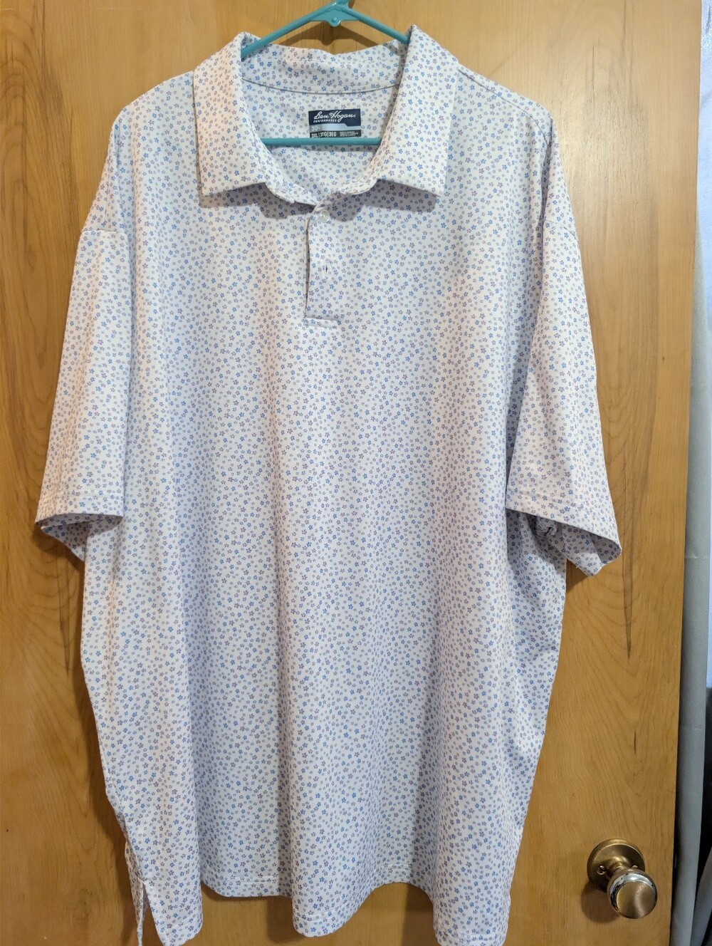 Ben Hogan Golf Polo Mens 3XL Short Sleeve Floral Micro Print Performance Shirt